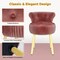 Velvet Vanity Chair with Tufted Back Rubber Wood Frame Small Makeup Stool for Bedroom